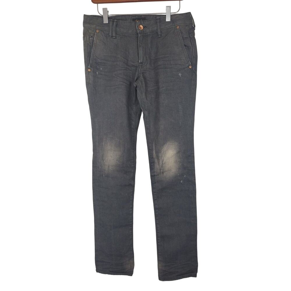 Chimala Jeans 27 Womens Dark Wash Mid Rise Light Distressed Straight Leg Denim